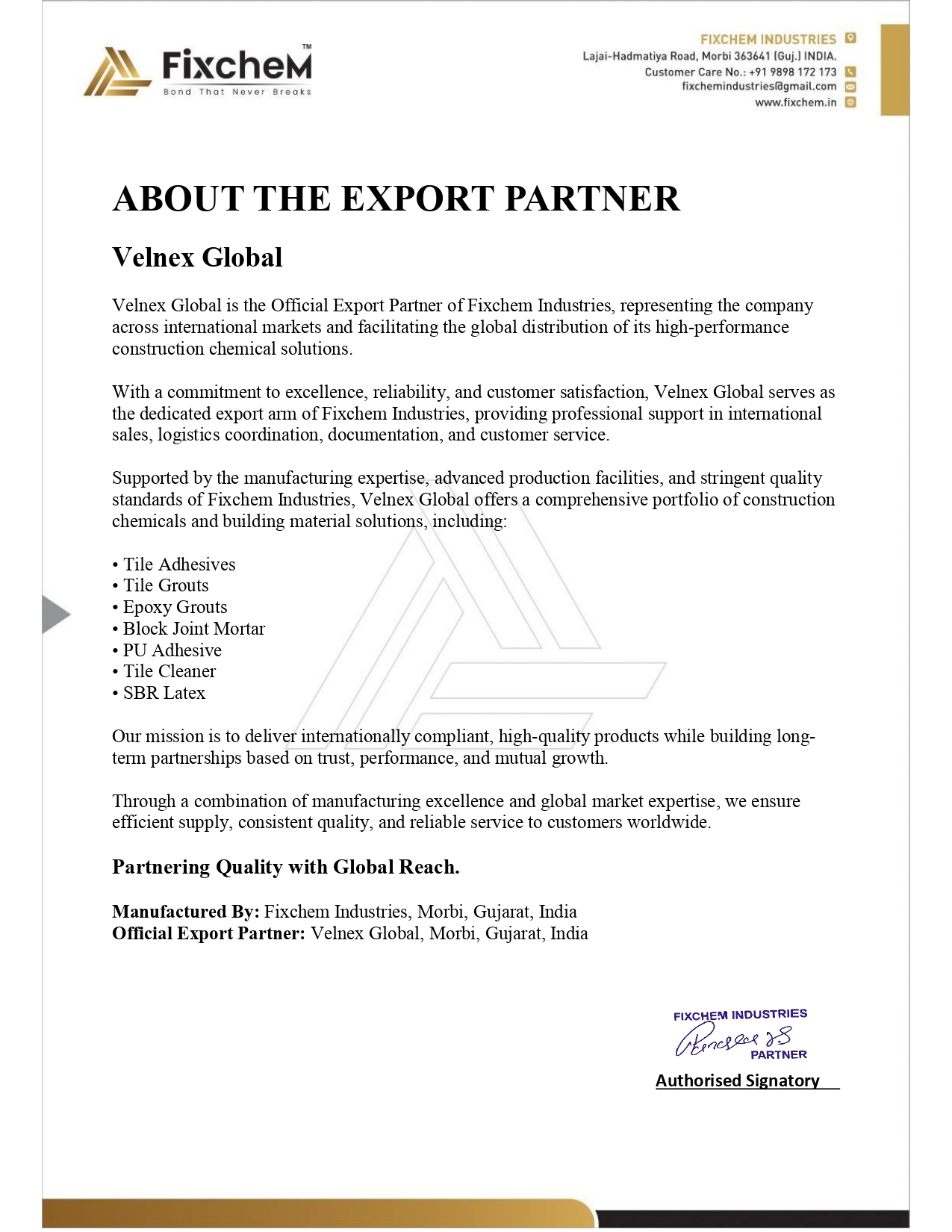 Velnex Global Our Story